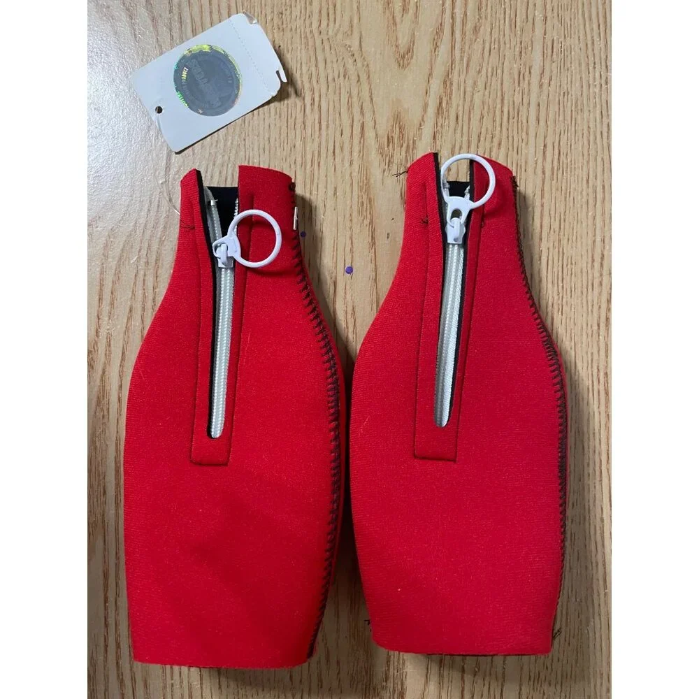 New Bundle of 2 Hooters Vintage Bottle Koozies from Chicago Illinois Red